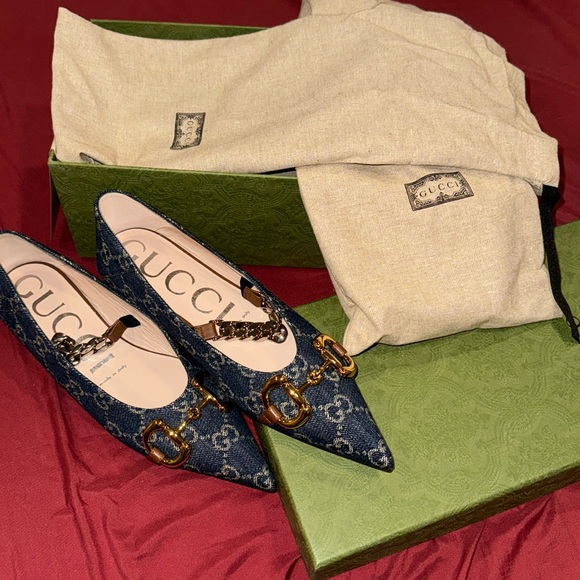 Gucci GG Horsebit ballerina shoes - Picture 1 of 8